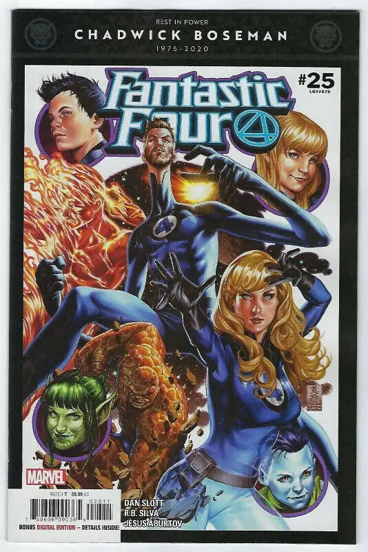 Fantastic Four #25 Cover A Marvel Comics CHADWICK BOSEMAN VF/NM.