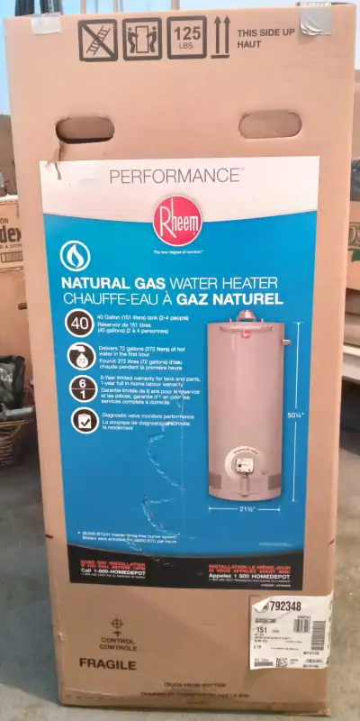 40 Gallon Natural Gas Water Heater, View more