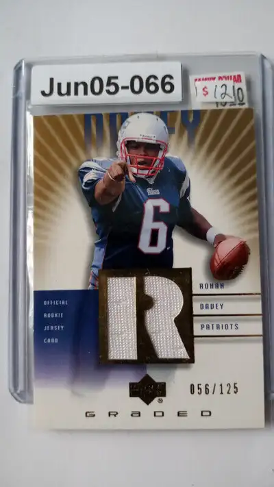 2002 UD Graded Rookie Jerseys GOLD Rohan Davey #RD-500 #’d /125, View more