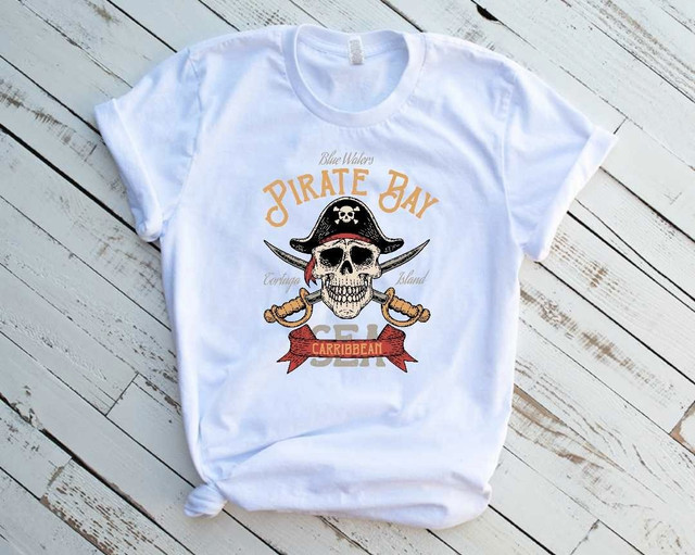 Pirate Bay Blue Waters Tshirt, Caribbean Sea Shirt  in Women's - Tops & Outerwear in Edmonton - Image 2