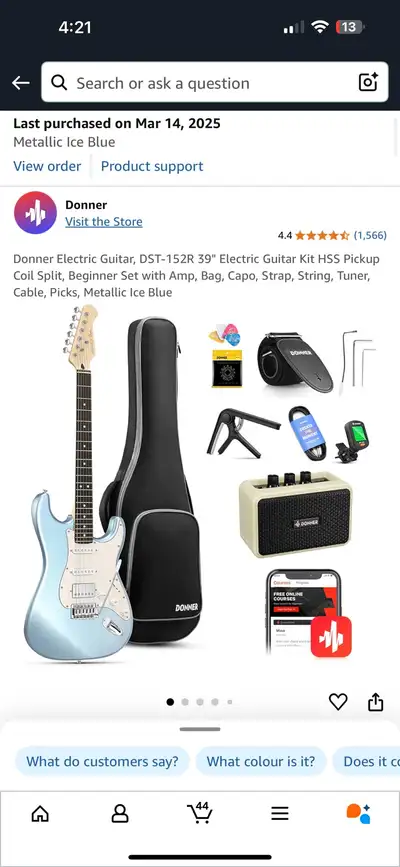 Donner Electric Guitar set +Fender Frontman 10G amp + extra cable + iRig audio interface Don’t have...