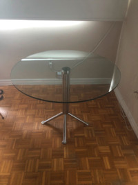 Round glass dining table for sale