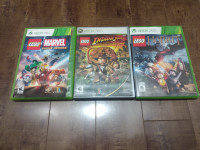 Xbox 360 Games (3) Lot - Lego Hobbit/Indiana Jones/Marvel TESTED