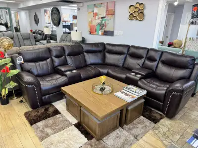 New Sectional Power Recliner With Cup Holder &Console Clearance, View more