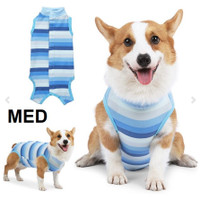 PET DOTONER DOG ABDOMINAL SURGERY RECOVERY SUIT - MEDIUM - BLUE