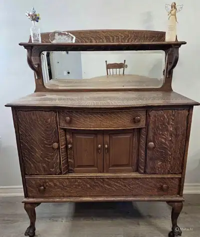 antique hutch and kitchen table set, View more