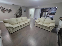 White learher sofa set