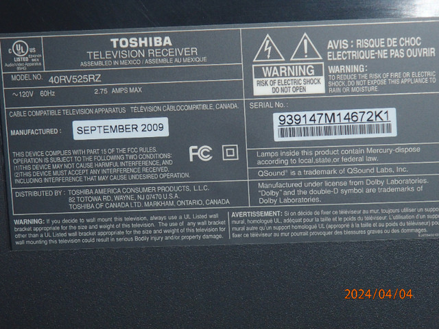 40" Toshiba TV for sale in TVs in Peterborough - Image 2
