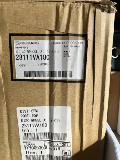 I have for sale some Subaru rims. All are new except one. Part numbers 28111FN27A-$350 28111AL02A-$2...