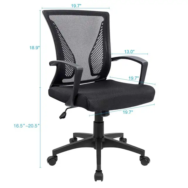 Furmax Office Chair Mid Back Swivel Lumbar  in Chairs & Recliners in Markham / York Region - Image 4