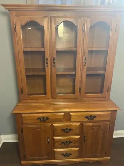  Buffet hutch, two piece good shape , View more