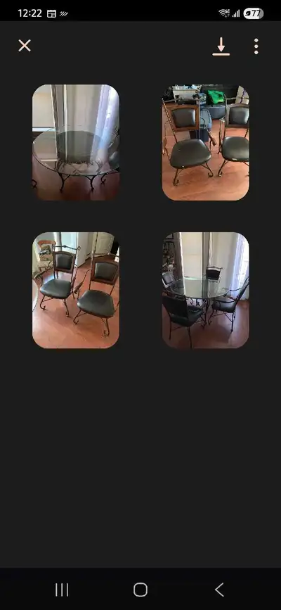 Glass table 4 chairs, View more