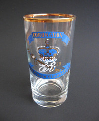 1953 Coronation Souvenir Glass, Queen Elizabeth