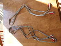 2 cables audio avec embouts en argent. (10 pieds chacun)