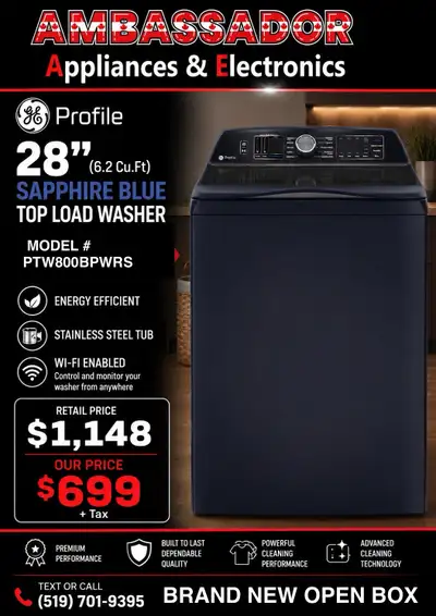 SHOP ONLINE OR VISIT US IN STORE ambassadorappliances.ca Retail Price $1,148 Our Price $699 + Tax ✅...