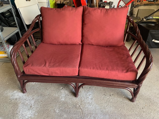 RATTAN FURNITURE - Love Seat with Cushions