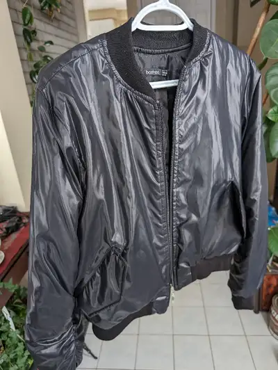 Boohoo Black Bomber Puffy Winter Jacket, View more