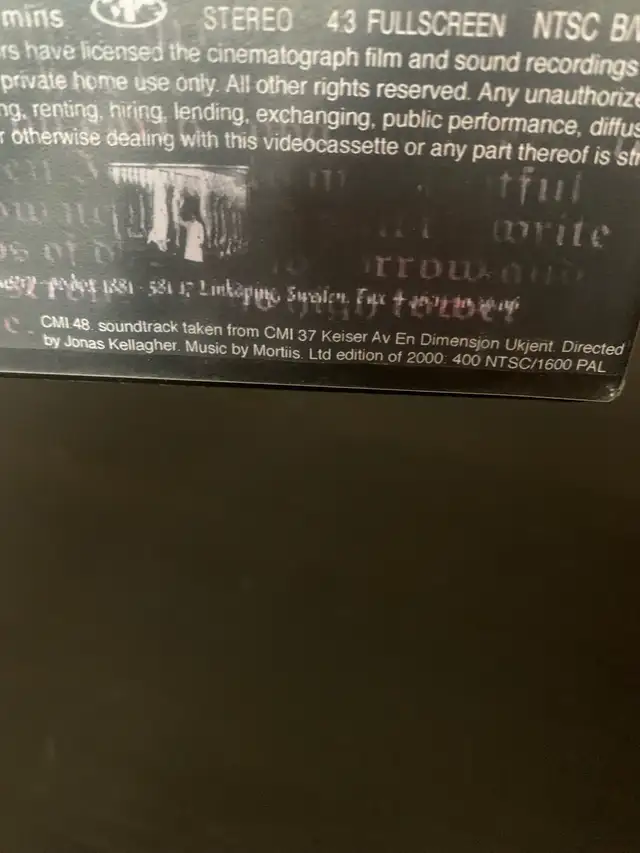 MORTIIS Reisen Til Grotter Og Ødemarker RARE VHS62863738247682123