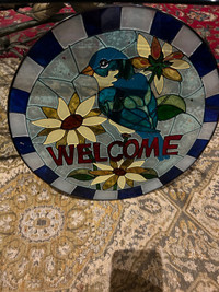 Stained glass large  Welcome plaque