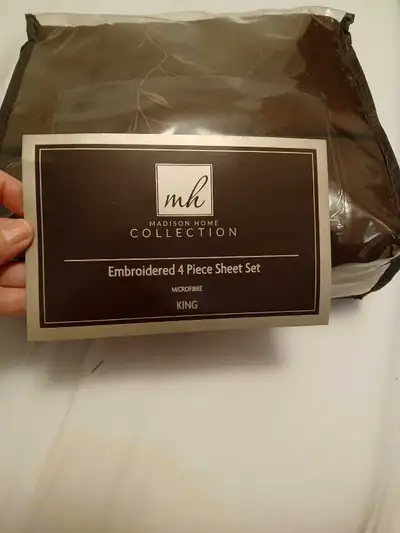 NEW Madison Home Collection King Sheet Set (Brown) , View more