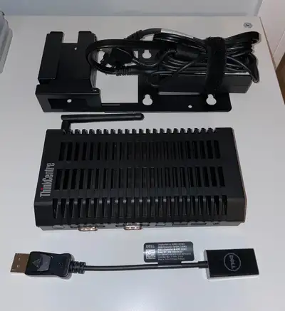 Lenovo ThinkCentre Nano PC with an Intel Core i3-8th Gen CPU, 4GB of RAM, 120G SSD, USB-C and Displa...