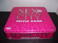 2004 "SEX IN THE CITY" TRIVIA GAME - LARGE PINK METAL TIN