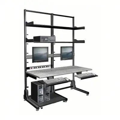 Mobile Shelving Unit with work surface on wheels, View more