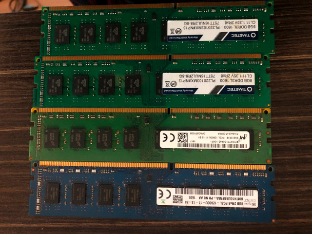 Barettes RAM 8Go DDR3 in System Components in Saguenay