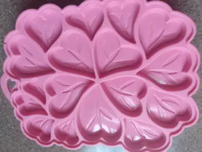 Heart shaped double sided mould for ice, chocolate goodies, cake paste, playdough, jello etc
