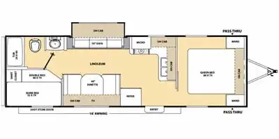 28’ Sleeps 9, 1 small slide out Outdoor shower Everything inside works Fridge, stove, oven, microwav...
