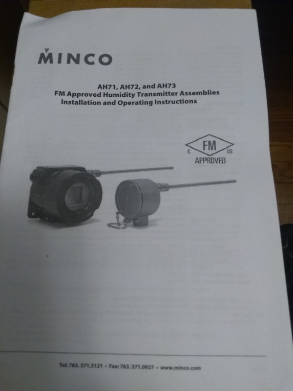 MINCO HUMIDITY TRANSMITTER AH71 OLD STOCK NEW IN BOX in Other Business & Industrial in St. John's - Image 2