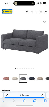 Awesome very new Ikea pull out couch w mattress topper included