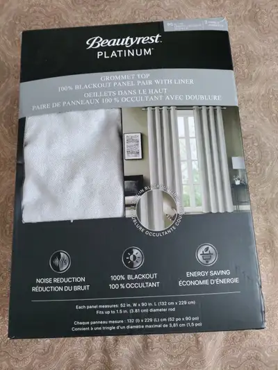 New Beautyrest Platinum 100% Blackout Panel pair with Liner sale, View more