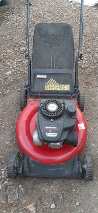 Red lawn mower!