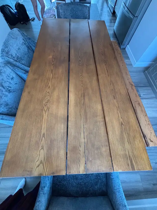 Rustic Solid Wood Dining Table and Matching Bench62863269578113123
