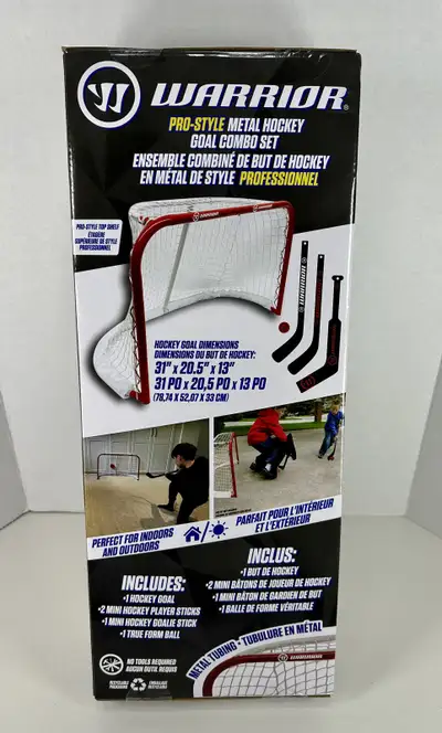 Mini Pro-Style Metal Hockey Net and Mini Sticks Combo Set, View more