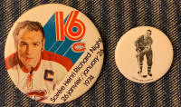 1970's Jean Beliveau and Henri Richard Pins/Ecussons