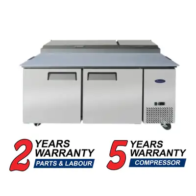 Atosa MPF8202GR Double Door 67" Refrigerated Pizza Prep Table, View more