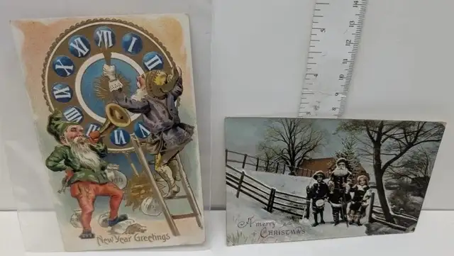 5 ANTIQUE 1909 to1920s CHRISTMAS SANTA POST CARDS in Arts & Collectibles in Mississauga / Peel Region - Image 4