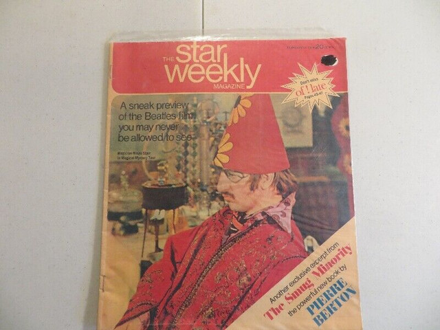 VINTAGE 1968 STAR WEEKLY MAGAZINE in Arts & Collectibles in Belleville