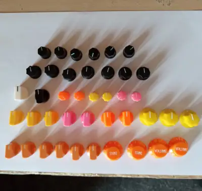 Lot of 41 Pointer Knobs for Guitar, Pedals and Amps, View more