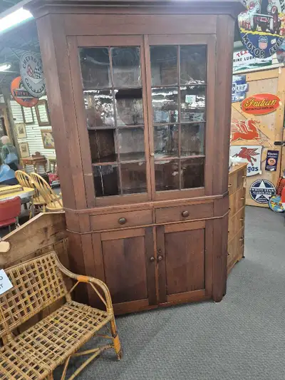 Primitive Corner Cupboard 1800s, View more