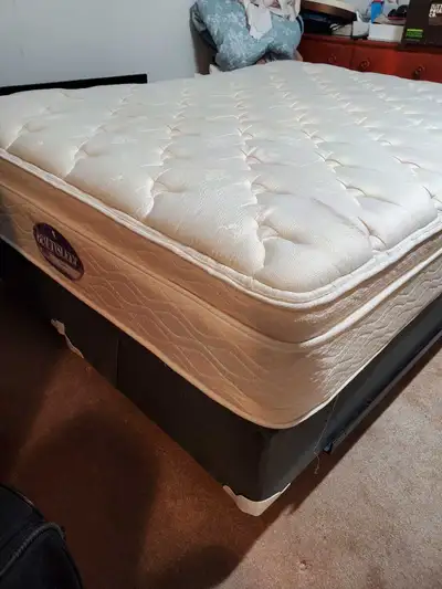 LIT QUEEN BED, SIMMONS  BOX , METAL FRAME, View more