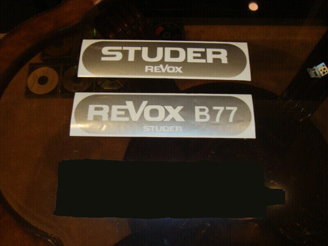 STUDER ReVox Reel To Reel Decks Dust Cover Stickers