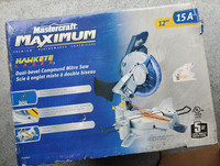 MAXIMUM Mastercraft Dual-Bevel Mitre Saw Laser, 12-in *NEW*