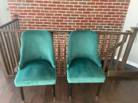 Emerald green velvet chairs 