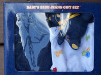 Baby`s Blue Jeans gift set, 3/6M, Brand new