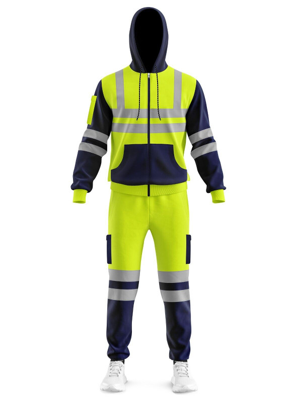 Mens Hi Vis Viz Hooded Zip Up Tracksuit& Coverall High Visibilit in Other in Mississauga / Peel Region