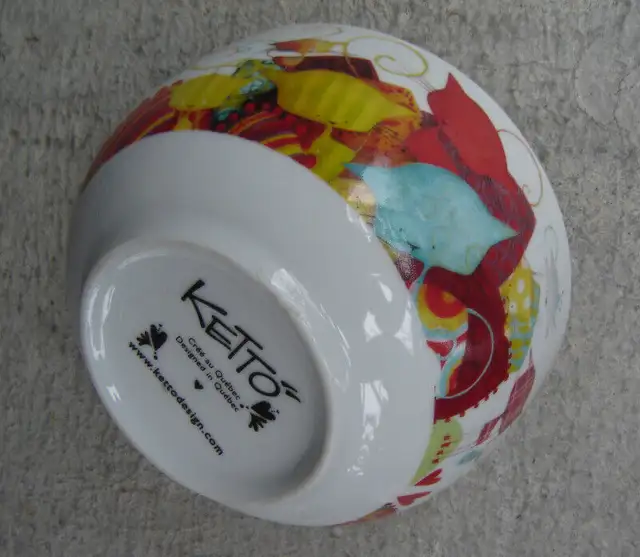 2 bol KETTO vintage par artiste julie st-onge crée au québec in Arts & Collectibles in City of Montréal - Image 7