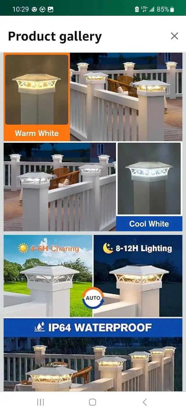 APONUO Solar Post Lights 12 pack brand new in box  in Outdoor Lighting in London - Image 4